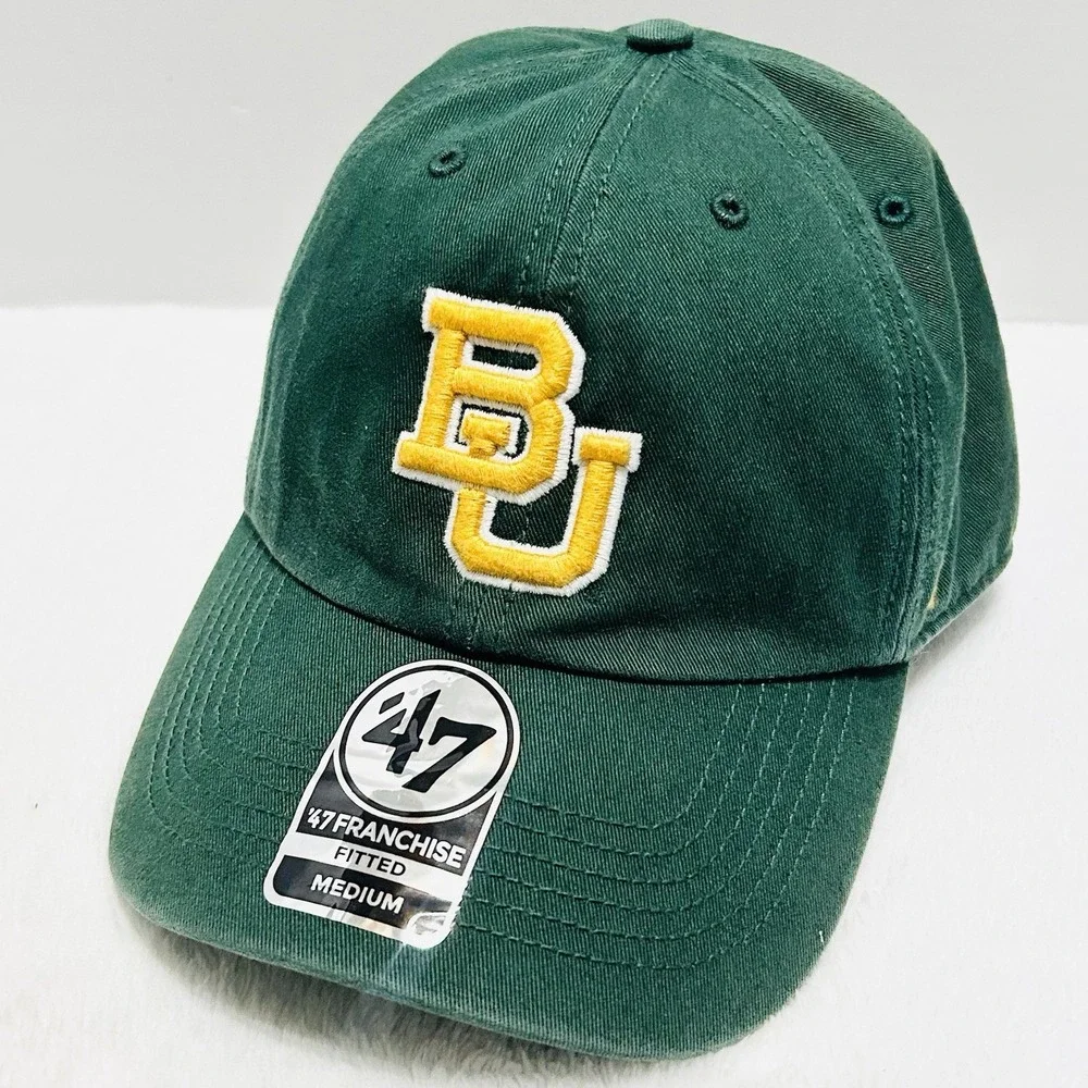 '47 Brand Baylor Bears‎ Logo Franchise Fitted Hat Cap Medium Green NCAA College